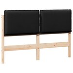 vidaXL Tête de lit capitonnée Naturel et Noir 160 cm Pin massif