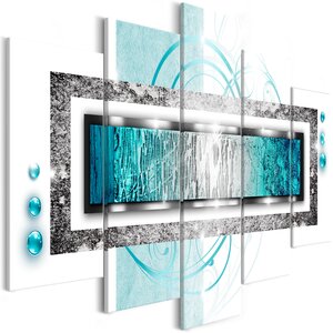 Tableau - turquoise blizzard (5 parts) wide l x h en cm 225x100