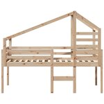 vidaXL Lit haut avec toit 90x200 cm bois de pin massif