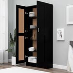vidaXL Bibliothèque Noir 82 5x30 5x185 5 cm Bois d'ingénierie