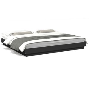 vidaXL Cadre de lit sans matelas noir 180x200 cm