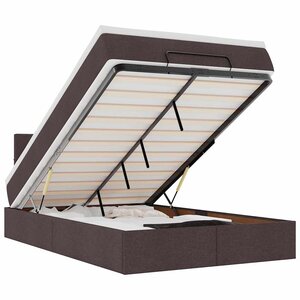 vidaXL Lit ottoman avec matelas marron foncé 120x200 cm tissu