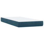 vidaXL Sommier à lattes de lit et matelas et LED bleu foncé 80x210 cm velours