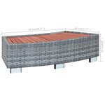 vidaXL Marche de spa Gris Résine tressée 92 x 45 x 25 cm
