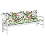vidaXL Coussins de banc de jardin lot de 2 multicolore 200x50x7 cm