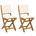 vidaXL Chaises de bistrot d'extérieur 2 pc Crème blanc