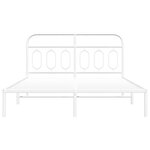 vidaXL Cadre de lit métal avec tête de lit blanc 140x200 cm