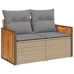 vidaXL Salon de jardin avec coussins 9 Pièces beige résine tressée