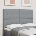 vidaXL Tête de lit LED avec bandes LED Gris clair 144 cm tissu