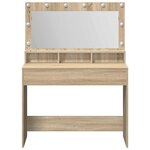 vidaXL Table de Toilette avec étagère Chêne Sonoma 100 x 41 x 135 cm
