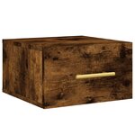 vidaXL Table de chevet murale chêne fumé 35x35x20 cm