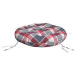 vidaXL Coussin rond motif à carreaux rouge Ø 60 x11 cm tissu oxford