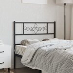 vidaXL Tête de lit métal noir 90 cm