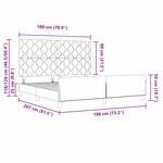 vidaXL Cadre de lit avec tête de lit Bleu 180 x 200 cm tissu