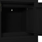 Armoire de bureau acier noire 90 x 40 x 102 cm avec étagère réglable et tiroirs pratiques style contemporain 02_0046905