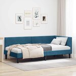 vidaXL Cadre de lit d'angle Autre avec tête de lit Bleu 100 x 200 cm