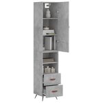 vidaXL Buffet haut Gris béton 34 5x34x180 cm Bois d'ingénierie