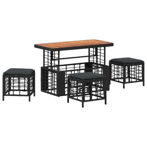 vidaXL Ensemble de salle à manger pour jardin 4 Pièces Noir et gris