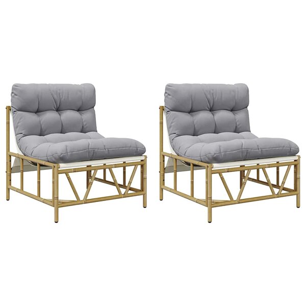 vidaXL Chaise de jardin 2 Pièces Gris clair 75 x 75 x 71 cm Acier