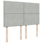vidaXL Sommier à lattes de lit et matelas Gris clair 140x200cm Velours