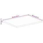 vidaXL Dessus de table rectangulaire bois massif de manguier brut