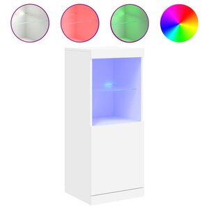 vidaXL Buffet avec lumières LED blanc 41x37x100 cm