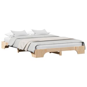 vidaXL Cadre de lit Naturel 160 x 200 cm Pin massif