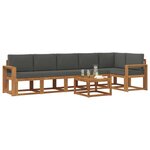 vidaXL Ensemble de canapés d'extérieur 7 Pièces Naturel et Anthracite