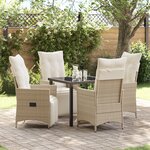 vidaXL Ensemble de salle à manger de jardin de 5 pièces avec coussins Beige Rattan Poly