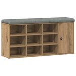 vidaXL Banc à chaussures chêne artisanal 102x32x50cm bois d'ingénierie
