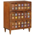 vidaXL Buffet Noyer 60 x 33 x 75 cm Bois de mangue massif