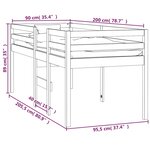 vidaXL Lit haut sans matelas 90x200 cm bois de pin massif
