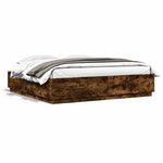 vidaXL Cadre de lit avec lumières LED chêne fumé 200x200 cm