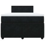 vidaXL Sommier à lattes de lit avec matelas noir 120x190 cm velours