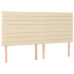 vidaXL Sommier à lattes de lit et matelas et LED Crème 200x200cm Tissu