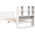 vidaXL Lit bibliothèque sans matelas blanc 90x200cm bois de pin massif