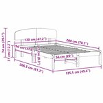 vidaXL Cadre de lit Blanc 120 x 200 cm Bois de pin massif
