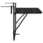 Table de balcon pliable vidaXL Noir 60x40 cm en acier