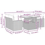 vidaXL Salon de jardin avec coussins 7 Pièces beige résine tressée