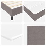 vidaXL Lit boxspring avec matelas Taupe 120 x 200 cm tissu