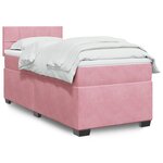 vidaXL Sommier à lattes de lit avec matelas Rose 90x190 cm Velours
