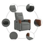 vidaXL Fauteuil inclinable électrique Gris foncé Tissu