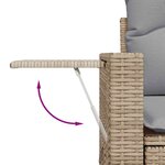 Ensemble Canapé Jardin vidaXL 9 Pièces avec Coussins Beige Poly Rotin Acacia