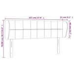 vidaXL Tête de lit avec oreilles Gris foncé 163x23x78/88 cm Velours