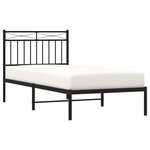 vidaXL Cadre de lit métal sans matelas avec tête de lit noir 90x190 cm