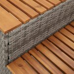 VidaXL Marche bain remous gris 100x50x50 5 cm polyrotin acacia massif