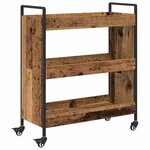 vidaXL Chariot de cuisine Manuel Bois ancien 70 x 30 x 82 cm