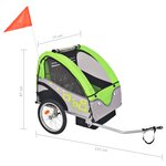 vidaXL Remorque de vélo gris et vert 30 kg