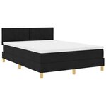 vidaXL Lit à ressorts noir 160x200 cm en tissu avec matelas