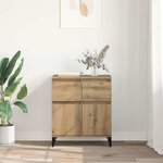 vidaXL Buffet Chêne artisanal 60 x 35 x 70 cm Bois d'ingénierie et fer
